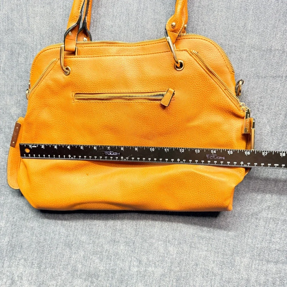 Big Buddha Satchel Womens Large Mustard Yellow Vegan Leather Slouchy Tassel Bag